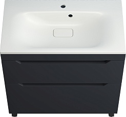 Style Line Тумба с кварцевой раковиной жасмин Остин 80 графит матовый – фотография-1